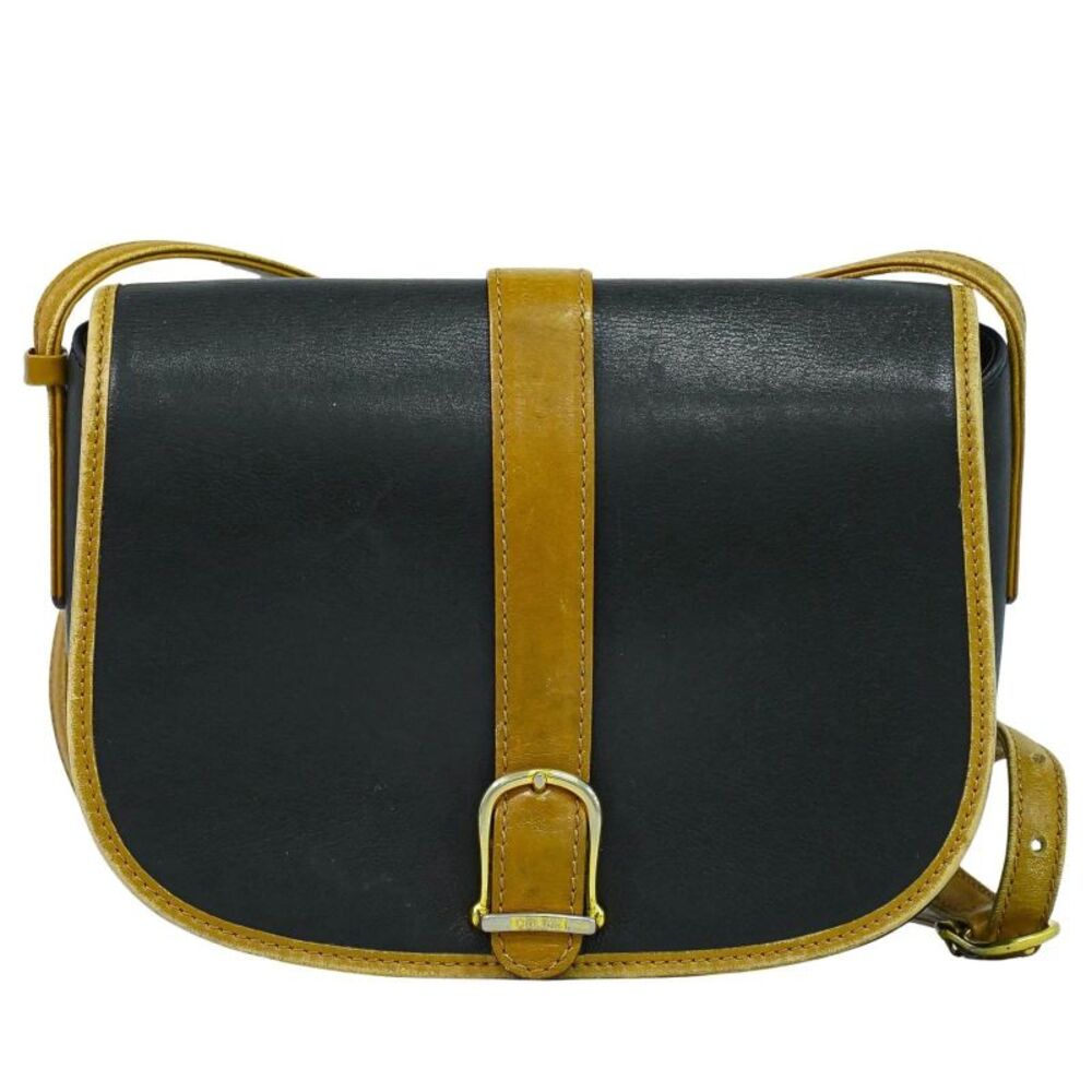 Celine Vintage Leather Black Leather Shoulder Bag Bag